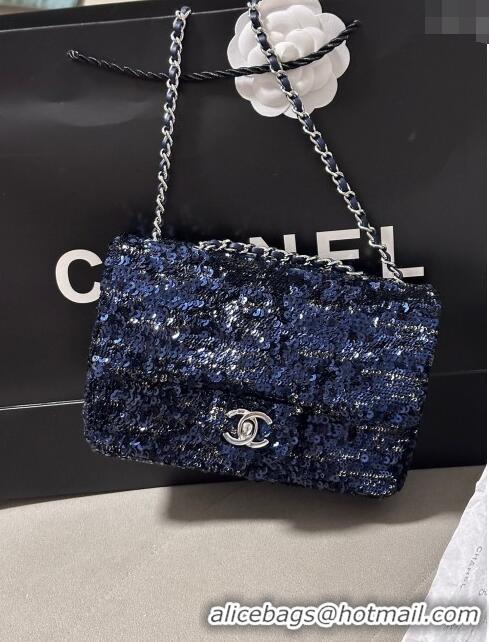 Top Grade Chanel Sequins Mini Flap Bag AS1810 Royal Blue 2024