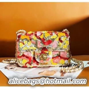 Traditional Specials Chanel Sequins Mini Flap Bag AS1818 Orange 2024