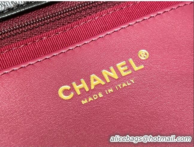 Discount Chanel Maxi Long Flap Bag with Chain in Quilted Oil Waxed Sheepskin AS5006 Black 2024 Top Quality