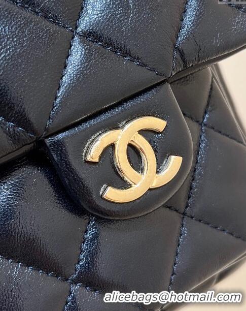 Inexpensive Chanel Message Bag with Pockets in Waxed Sheepskin AS4993 Black 2024 Top Quality