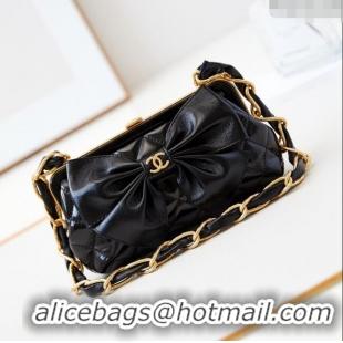 Buy Promotional Chanel Bowknot Clutch with Chain in Crumpled Lambskin AP4027 Black 2024