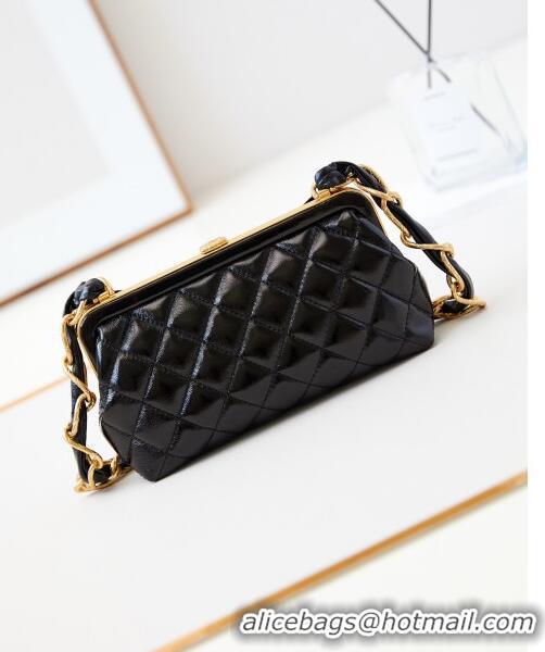 Buy Promotional Chanel Bowknot Clutch with Chain in Crumpled Lambskin AP4027 Black 2024