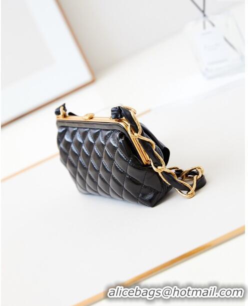 Buy Promotional Chanel Bowknot Clutch with Chain in Crumpled Lambskin AP4027 Black 2024