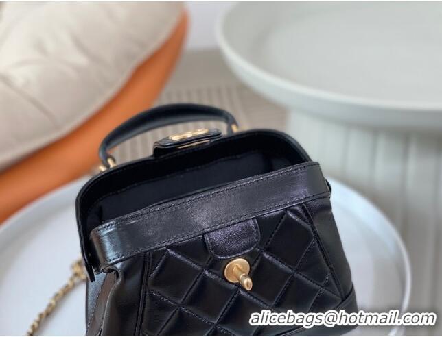 Best Price Chanel Shiny Lambskin Mini Bag with Top Handle Bag AS4958 Black 2024