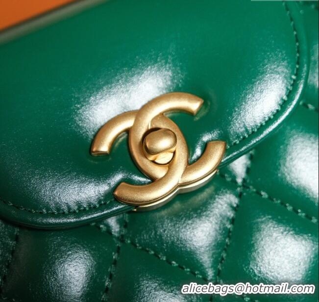 Well Crafted Chanel Mini Shopping Bag in Shiny Calfskin AS4416 Green 2024