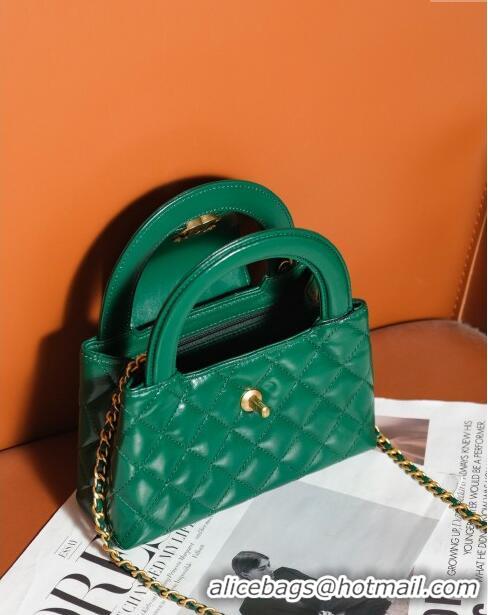 Well Crafted Chanel Mini Shopping Bag in Shiny Calfskin AS4416 Green 2024