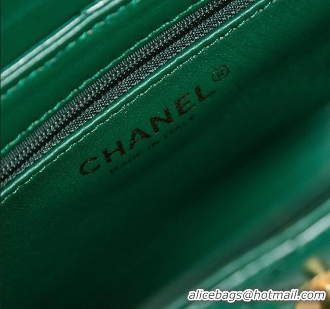 Well Crafted Chanel Mini Shopping Bag in Shiny Calfskin AS4416 Green 2024