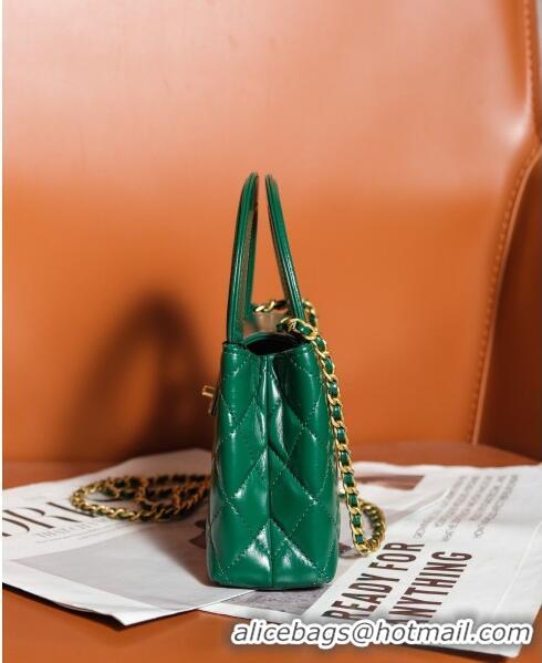 Well Crafted Chanel Mini Shopping Bag in Shiny Calfskin AS4416 Green 2024