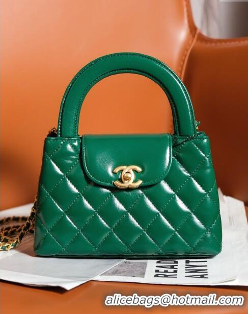 Well Crafted Chanel Mini Shopping Bag in Shiny Calfskin AS4416 Green 2024