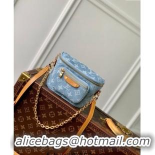 Unique Grade Louis Vuitton Mini Bumbag in Blue Monogram Denim 100% GOTS-certified Cotton M83353 2024