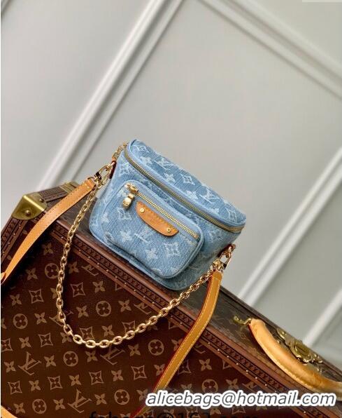 Unique Grade Louis Vuitton Mini Bumbag in Blue Monogram Denim 100% GOTS-certified Cotton M83353 2024