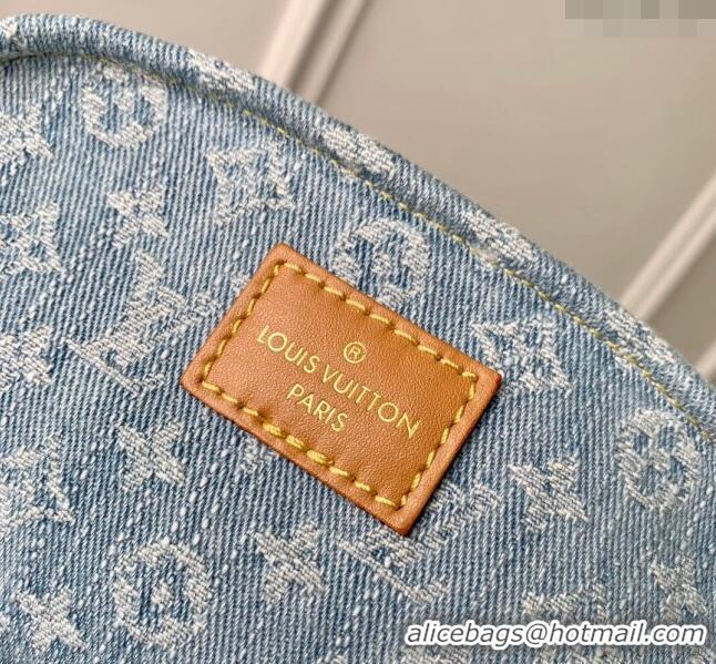 Unique Grade Louis Vuitton Mini Bumbag in Blue Monogram Denim 100% GOTS-certified Cotton M83353 2024