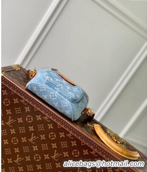 Unique Grade Louis Vuitton Mini Bumbag in Blue Monogram Denim 100% GOTS-certified Cotton M83353 2024