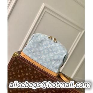 Grade Design Louis Vuitton Pochette Cosmetique GM Clutch in Washed Blue Monogram Denim 100% GOTS-certified Cotton M24317