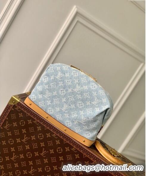 Grade Design Louis Vuitton Pochette Cosmetique GM Clutch in Washed Blue Monogram Denim 100% GOTS-certified Cotton M24317