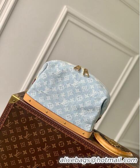 Grade Design Louis Vuitton Pochette Cosmetique GM Clutch in Washed Blue Monogram Denim 100% GOTS-certified Cotton M24317