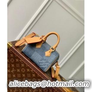 Top Quality Louis Vuitton Speedy 18 Bandoulière bag in Blue Damier Denim 3D Cotton N40682 2024