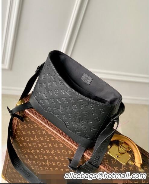 Reasonable Price Louis Vuitton Men's Messenger Voyager PM bag in Black Monogram Shadow leather M25121 2024