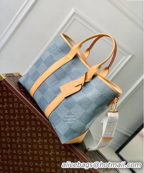 Top Quality Louis Vuitton Weekend Tote bag in Damier Denim 3D Canvas N40702 2024