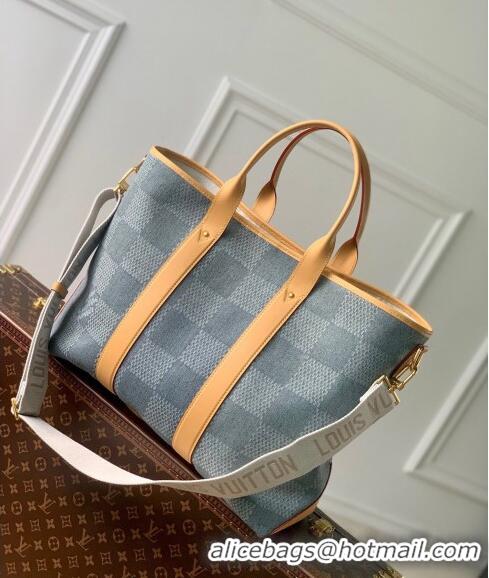 Top Quality Louis Vuitton Weekend Tote bag in Damier Denim 3D Canvas N40702 2024