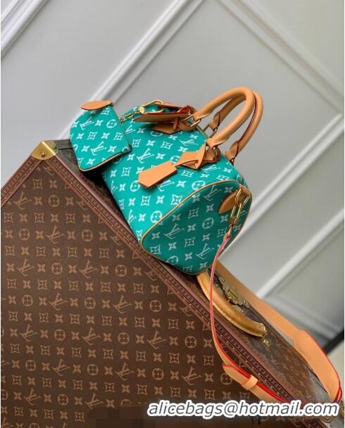 Promotional Louis Vuitton Speedy P9 Bandouliere 25 Bag in Soft Calfskin M24423 Blue 2024 Runway