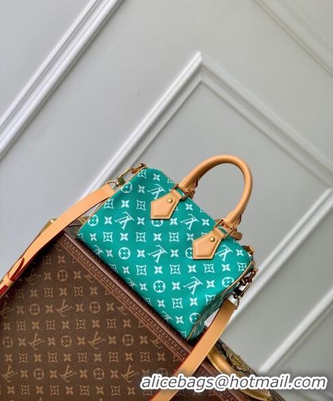 Promotional Louis Vuitton Speedy P9 Bandouliere 25 Bag in Soft Calfskin M24423 Blue 2024 Runway