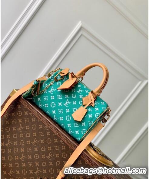 Promotional Louis Vuitton Speedy P9 Bandouliere 25 Bag in Soft Calfskin M24423 Blue 2024 Runway