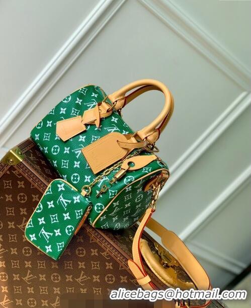 Affordable Price Louis Vuitton Speedy P9 Bandoulière 25 Bag in Soft Calfskin M24423 Dark Green 2024 Runway