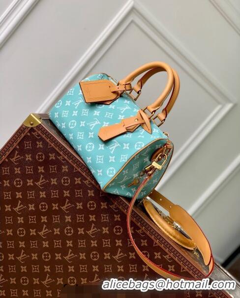 Discount Louis Vuitton Speedy P9 Bandoulière 25 Bag in Soft Calfskin M24423 Macaron Blue 2024 Runway