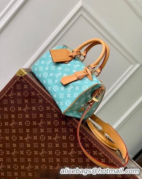 Discount Louis Vuitton Speedy P9 Bandoulière 25 Bag in Soft Calfskin M24423 Macaron Blue 2024 Runway