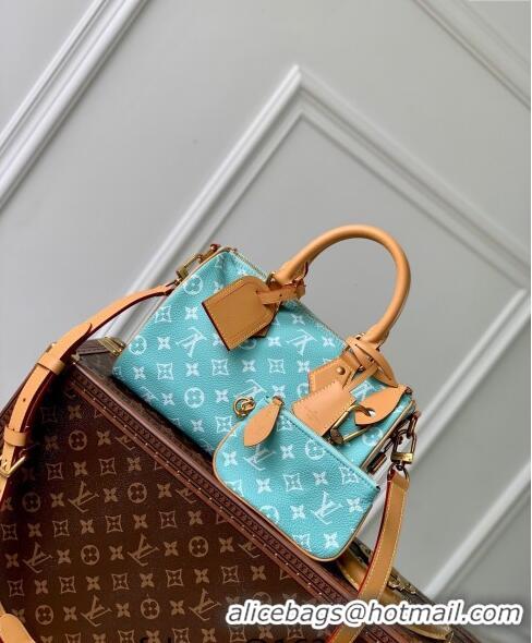 Discount Louis Vuitton Speedy P9 Bandoulière 25 Bag in Soft Calfskin M24423 Macaron Blue 2024 Runway