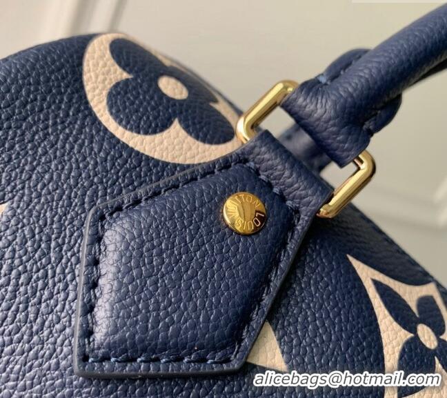 Big Discount Louis Vuitton Speedy Bandouliere 20 Bag in Bicolor Empreinte Monogram Leather M47048 Navy Blue/White 2024