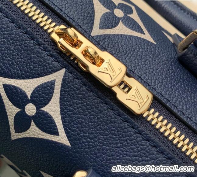 Big Discount Louis Vuitton Speedy Bandouliere 20 Bag in Bicolor Empreinte Monogram Leather M47048 Navy Blue/White 2024