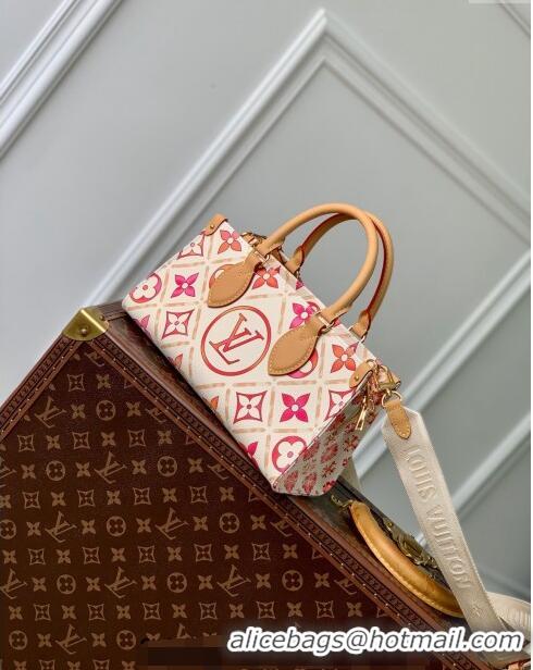 Promotional Louis Vuitton OnTheGo East West Tote bag in Monogram Tiles Canvas M25318 Coral Pink 2024