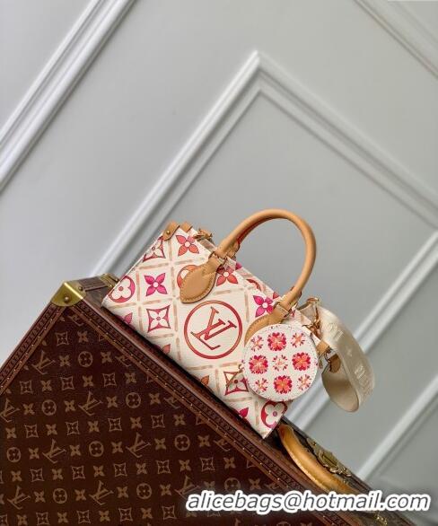 Promotional Louis Vuitton OnTheGo East West Tote bag in Monogram Tiles Canvas M25318 Coral Pink 2024