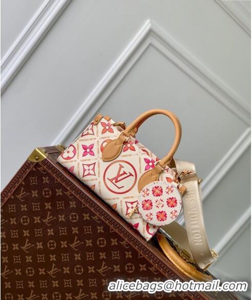 Promotional Louis Vuitton OnTheGo East West Tote bag in Monogram Tiles Canvas M25318 Coral Pink 2024