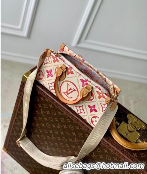 Promotional Louis Vuitton OnTheGo East West Tote bag in Monogram Tiles Canvas M25318 Coral Pink 2024