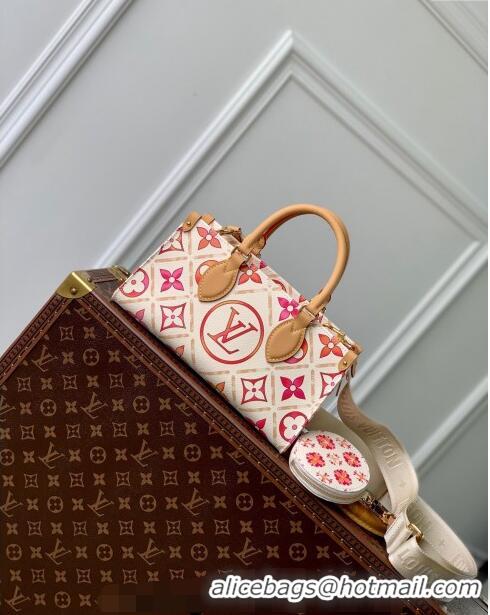 Promotional Louis Vuitton OnTheGo East West Tote bag in Monogram Tiles Canvas M25318 Coral Pink 2024