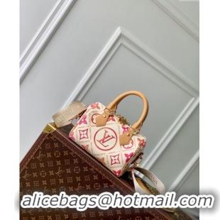 Top Quality Louis Vuitton Speedy Bandouliere 20 Bag in Monogram Tiles Canvas M11209 Coral Pink 2024