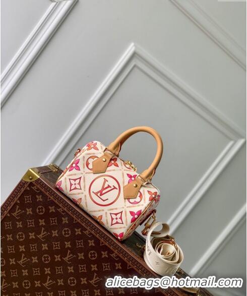 Top Quality Louis Vuitton Speedy Bandouliere 20 Bag in Monogram Tiles Canvas M11209 Coral Pink 2024