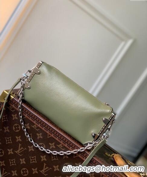 Top Grade Louis Vuitton Slim Trunk Hobo bag in Calf Leather M25445 Green 2024