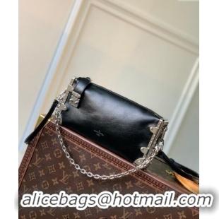 Promotional Louis Vuitton Slim Trunk Hobo bag in Calf Leather M25445 Black 2024