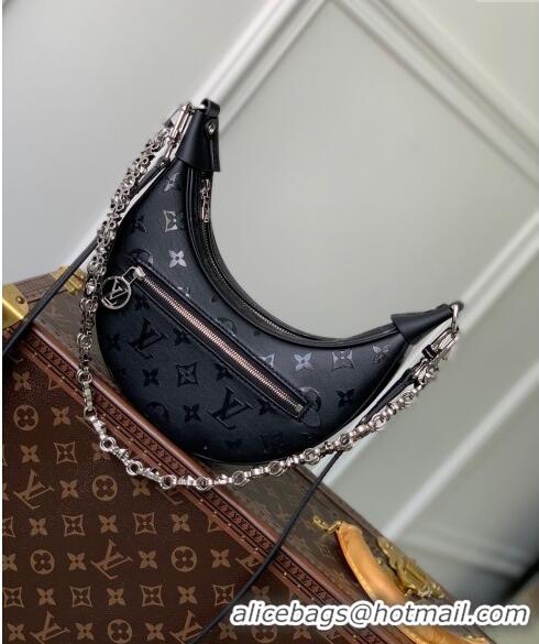 Promotional Louis Vuitton Loop Hobo Bag in Black Monogram Calfskin M11267 2024