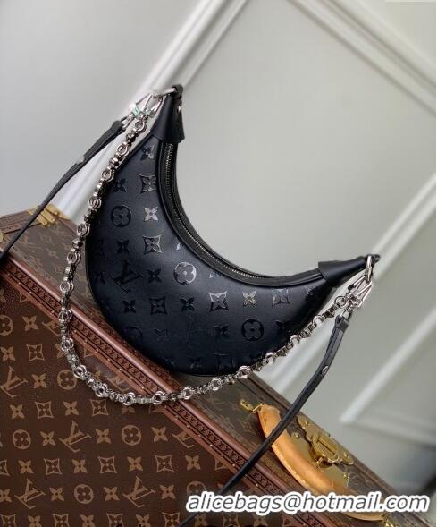 Promotional Louis Vuitton Loop Hobo Bag in Black Monogram Calfskin M11267 2024