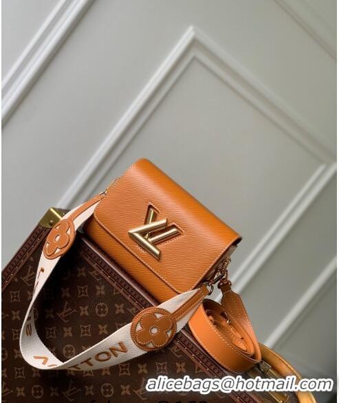 Famous Brand Louis Vuitton Twist PM Bag in Epi Leather with Monogram Flower Strap M24758 Brown 2024