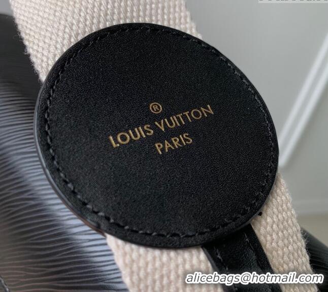 Top Quality Louis Vuitton Twist MM Bag in Epi Leather with Monogram Flower Strap M24765 Black 2024