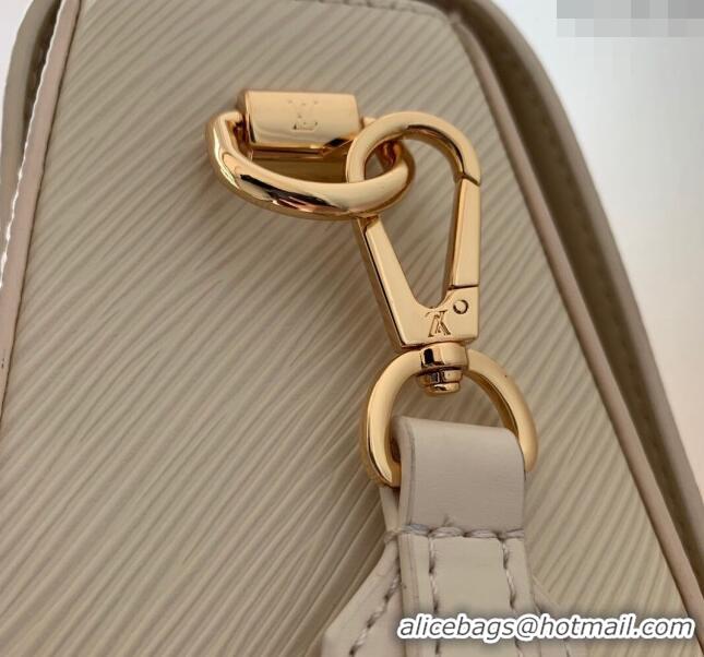 Popular Style Louis Vuitton Twist MM Bag in Epi Leather with Monogram Flower Strap M24765 White 2024