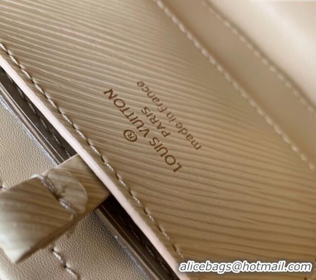 Popular Style Louis Vuitton Twist MM Bag in Epi Leather with Monogram Flower Strap M24765 White 2024