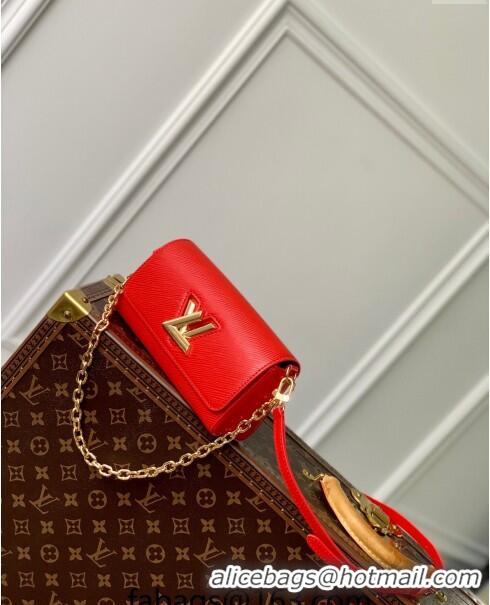 Best Price Louis Vuitton Twist West Pochette Mini Bag in Epi Leather M83593 Red 2024