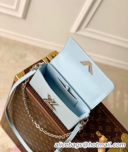 Inexpensive Louis Vuitton Twist West Pochette Mini Bag in Epi Leather M83478 Ice Blue 2024